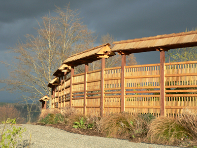 Japanese wall at sunset