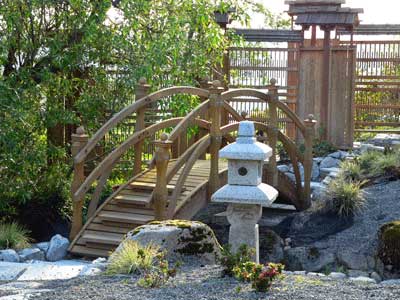 Japanese lantern and bridge